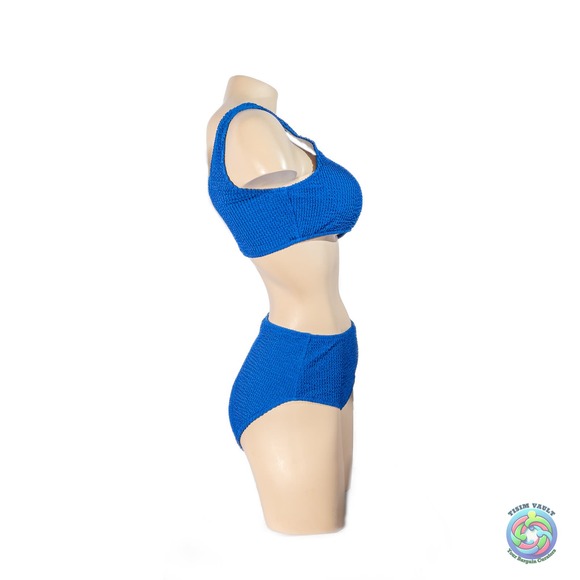 💙 Dark Blue Ribbed Bikini Sport Set, L - Beach Ready! - Picture 2 of 4